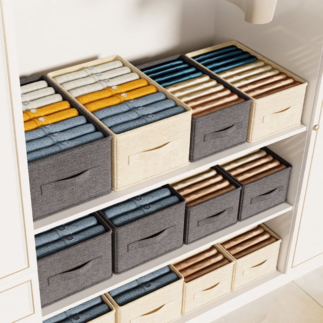 MesaSe Foldable Closet Organizer Bins Storage Bins Organizer Containers for Shelves Home Office Clothes