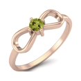thumbnail image 2 of Infinity Noeud 3MM Péridot Rond 925 Argent Sterling Rose Vermeil Noeud Papillon Femmes Bague de Mariage, 2 of 3