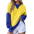 thumbnail image 4 of Posijego Womens Sweatsuit 2 Piece Color Block Crewneck Pullover Sweatshirts Pants Lounge Outfits Tracksuit, 4 of 7