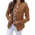 thumbnail image 1 of Innerwin Business Jackets V Neck Women Blazers Work Solid Color Slim Fit Cardigan Jacket Camel XL, 1 of 2