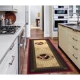thumbnail image 1 of Ottomanson Siesta Kitchen Collection Non-Slip Rubberback Rooster Design 2x5 Kitchen Runner Rug, 20" x 59", Beige/Red, 1 of 7