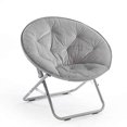 thumbnail image 1 of Urban Shop Micromink Saucer Chair, Grey, 1 of 2