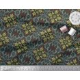 thumbnail image 2 of Soimoi Brown polyester Crepe Fabric Moroccan Damask Fabric Prints By Yard 42 Inch Wide, 2 of 3
