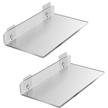 Floating Shelves Set of 2 - Easily Expand Wall Space - Acrylic Small Wall Shelf for Bedroom, Bathroom, Gaming Room, Living Room, Office