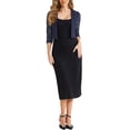 thumbnail image 2 of INSPIRE CHIC Robe Cardigan pour Femmes en Dentelle à Panneaux, Ouverte à l'Avant, Manches Longues, Boléro Court de Bureau, 2 of 5