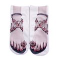 thumbnail image 1 of 3D Pattern Manicure Print Socks Funny Hidden Running Socks Women Personalized, 1 of 2