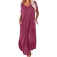 thumbnail image 1 of Cameland Robe d'Été pour Femme Décontractée à Manches Courtes, Robe Évasée Décontractée, Robe Maxi de Plage avec Poches, 1 of 6