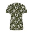 thumbnail image 5 of Penkiiy Blouse Décontractée d'Été à Col en V Imprimée pour Femmes, Manches Courtes, Boutons, Vert Armée, 5 of 5