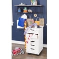 thumbnail image 2 of Craydon Six-Drawer Rolling Storage Cart, Whitewash, 2 of 8