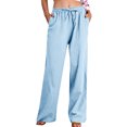 thumbnail image 1 of FNFYFH Clearance Women's Linen Pants for Summer Breathable Solid Color, 1 of 9