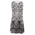 thumbnail image 5 of HKEJIAOI Robe Fleurie pour Femmes Robe d'Anniversaire Mode Femmes Décontractée Aguichant Col Rond Robes Imprimées Été Sans Manches Robe à Enfiler Rabais Liquidation Noir, 5 of 5