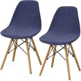 thumbnail image 1 of Shell Dining Room Chair Slipcovers Set of 2/4/6,Stretch Modern Armless Lounge Chair Slipcovers Protector for Kitchen Dining Living Room(Navy Blue,2Pcs), 1 of 5