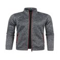 thumbnail image 2 of Veste en Tricot à Fermeture Éclair pour Homme, Décontractée, Ample, Col Montant, Manches Longues, 2 of 6