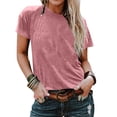 thumbnail image 2 of FAIWAD T-Shirts à Manches Courtes pour Femmes Été Col Rond Manches Courtes Grande Taille T-Shirts Décontractés Plage Vacances Basiques, 2 of 6