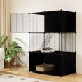 thumbnail image 4 of Costway 3-Tier Indoor Metal Wire Kitten Enclosure with 2 Ramps, Pet Pen for Small Animal Black, 4 of 10