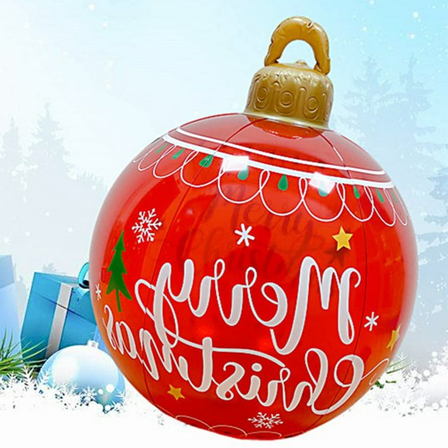 60cm Inflatable Christmas Ball with Light Glow Giant Atmosphere Ball Home Garden