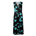 thumbnail image 4 of TJAZFJPA Robes de Maternité Femmes Été Aguichant Col en V Profond Formel Sans Manches Longue Robe Dégradé Fermeture Éclair Robes Évasées Robe Mini à Manches Longues Robe Été, 4 of 4