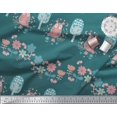 thumbnail image 2 of Soimoi Modal Satin Fabric Floral,Tree & Owl Kids Printed Fabric 1 Yard 42 Inch Wide, 2 of 3