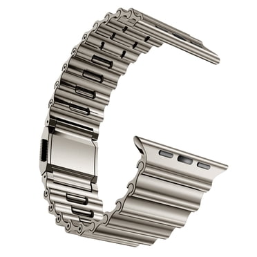 MaKTech Stainless Steel Strap for Apple Watch Band,Self-disassembly Ocean Metal Bracelet​​ with Magnetic Buckle for iWatch Series 11/10/9/8/7,Ultra 3/2/1,SE 3/2/1 [2025] (46mm/45mm/44mm/49mm,Titanium)