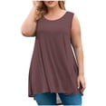 thumbnail image 1 of Timegard Plus Size Tank Tops for Women Round Neck Casual Workout Tops Solid Color Sports Shirts, 1 of 5