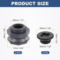 thumbnail image 2 of Uxcell 2 Pcs Bulkhead Fitting with Plug, 1" NPT Bulkhead Water Tank Connector, Grey, 2 of 5