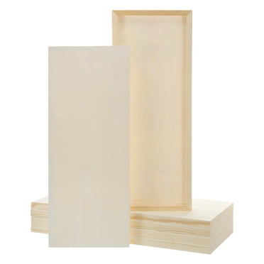 Uxcell 6 Pcs Planches de Toile en Bois, Toiles d'Art en Bois 8x20 Pouces Carrées Panneau en Bois Non Fini pour Peinture, Artisanat, Projets DIY, Coulage Art