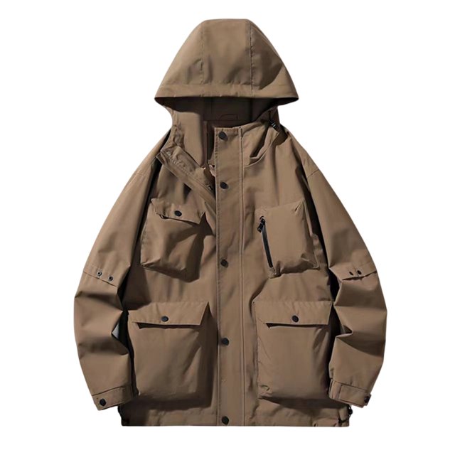 KIHOUT Veste Tactique pour Hommes Multi-Poches Performance Doublée en Polaire Résistante à l'Eau Coquille Souple Unisexe avec Capuche