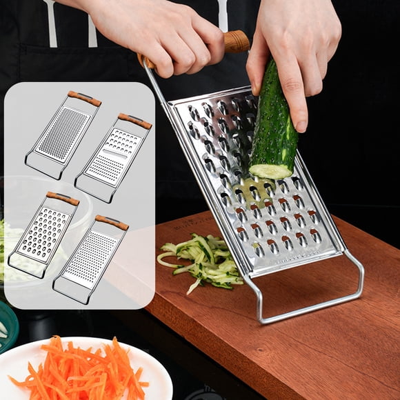 pstuiky Stainless Steel Grater Foldable & Double-Sided Multi-Functional Kitchen Tool for Potatoes, Cheese, Zesting 8.46X3.54 Inch Rust-Resistant, Easy to Clean & Store