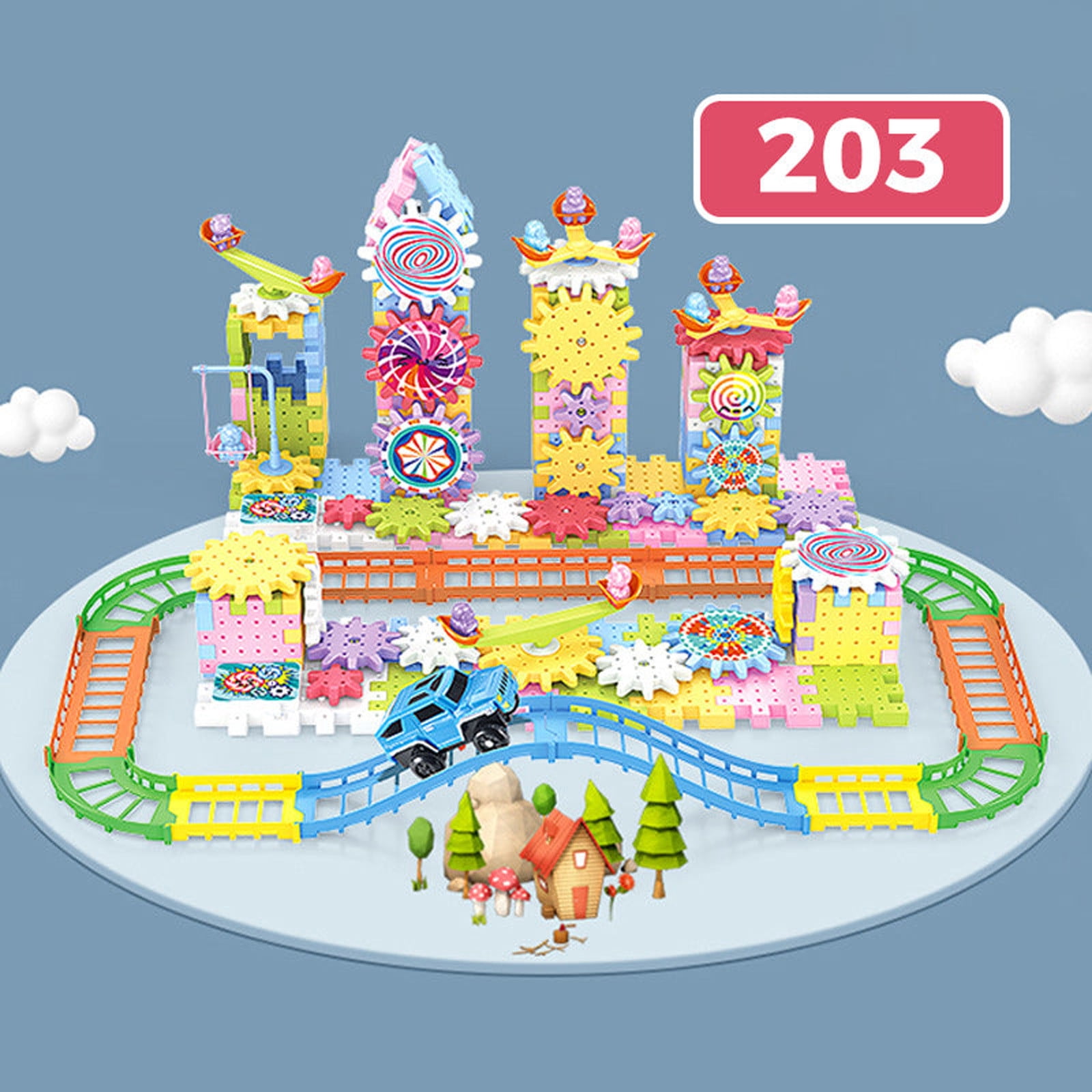 Kcavykas Canada Day,open Season Electric DIY Science And Technology Changeable Building Blocks Mechanical Gear Children's Educational Early Childhood insertion Particles Building Block toys