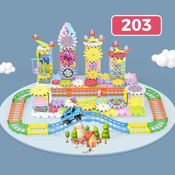 Kcavykas Canada Day,open Season Electric DIY Science And Technology Changeable Building Blocks Mechanical Gear Children's Educational Early Childhood insertion Particles Building Block toys