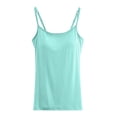 thumbnail image 3 of Hiiyo Women's Tank Top with Built-In Bra Adjustable Spaghetti Strap Camisole, Green S, 3 of 3