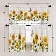 thumbnail image 4 of Sunflower Kitchen Window Curtains Valance and Tier Set 36 Inch, Spring Butterfly 3 Piece Set Short Curtains for Window, Summer Window Treatment Tiers for Living Room Bedroom, 4 of 5