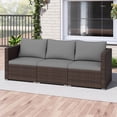 thumbnail image 4 of Costway 3PCS Patio Sectional Sofa Set with Right Arm Sofa & Left Arm Sofa, Soft Cushions Gray + Mix Brown, 4 of 10