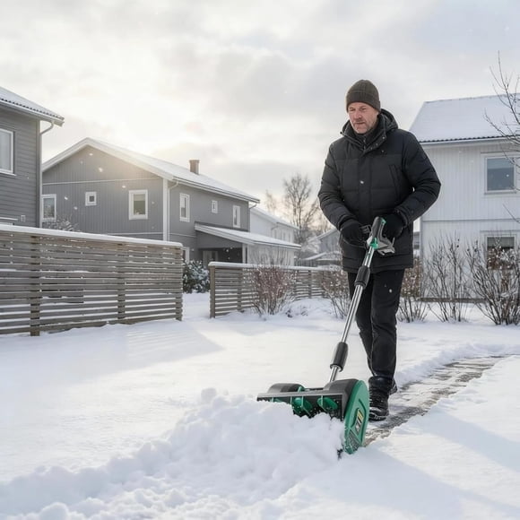 Souffleuse à Neige Sans Fil de 12 Pouces - Pelle à Neige pour Entrée, Distance de Projection de Neige de 16,5 Pi, Batterie 20 V 1 * 4,0 Ah et Chargeur Rapide pour Allées, Terrasse, Escalier, Déneigement
