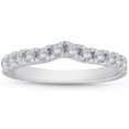 thumbnail image 1 of Bague de Garde de Mariage Incurvée en Diamant 1/3 Ct en Or Blanc 14 K, 1 of 3