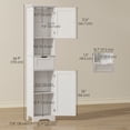 thumbnail image 4 of HOMCOM 67" Tall Bathroom Storage Cabinet with LED Light, Adjustable Shelf, 4 of 11