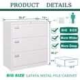 thumbnail image 3 of STANI Lateral File Cabinets,3 Drawer Metal Filing Storage Vertical Cabinets,Home Office Furniture for Organization Hanging Letter/Legal/F4/A4, 3 of 5