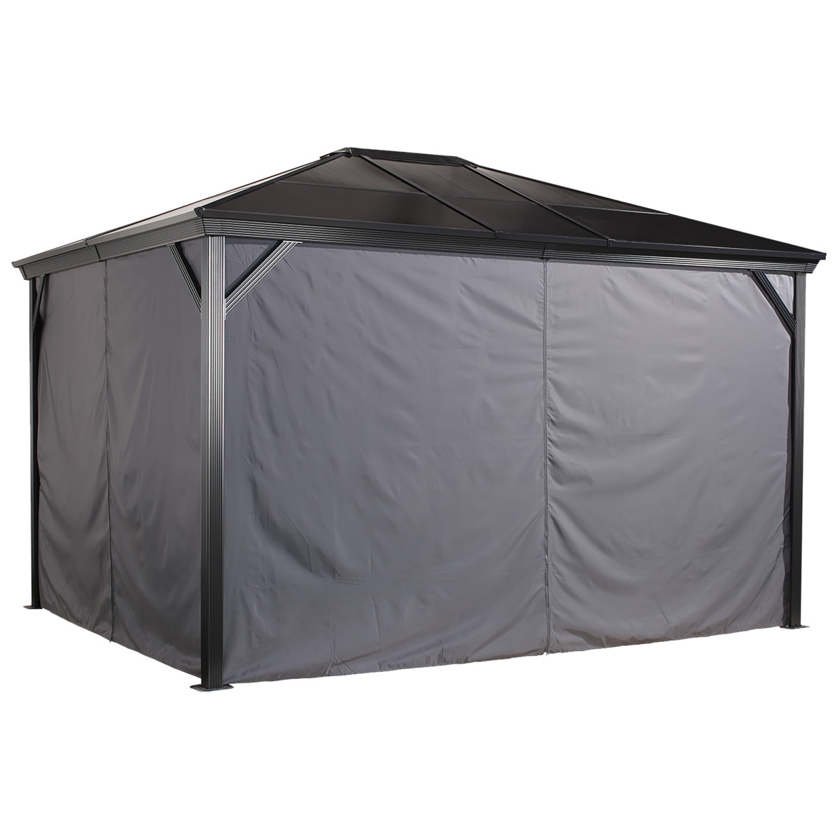 Sojag Verona 10 x 6 ft Grey Curtains for Gazebo, Polyester