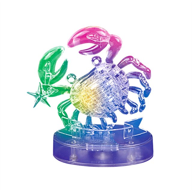 Huanglei 3D Crystal Puzzle Jig-saw Clear Twelve 12 Constellation Astrolog Flash LED Light