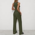 thumbnail image 3 of Woman Solid Color Sleeveless Sets, 2025 New Fashion Round-Neck Sleeveless Tank with Drawstring Long Pants Suits, Loungewear Tracksuits Summer Linen Pant Sets Lady 2 Piece Outfits Green M, 3 of 5