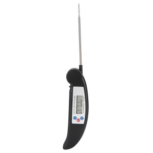 Thermomètre alimentaire pliable et étanche LCD numérique pour barbecue - Thermomètre de cuisine - Noir
