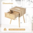 thumbnail image 2 of Gymax 2 PCS Nightstand Bedside Sofa Table with Rattan Drawer for Bedroom & Living Room, 2 of 10