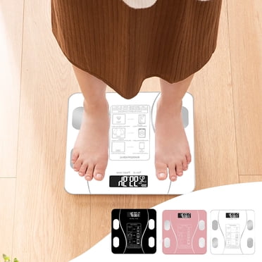 Iumwxz Appareils Domestiques Intelligents Ody Poids et Pourcentage de Stéato Intelligents Précision Numérique Salle de Bain Composition Corporelle Bluetooth Machine de Pesée pour l'Économie d'Énergie des Gens Verre Rose Ma Commande