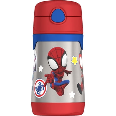 Thermos Kids 10 oz Stainless Steel Straw Bottle, Spiderman