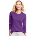 thumbnail image 1 of Hanes T-Shirt Col Rond à Manches Longues pour Femmes, G, Splendeur Violette, 1 of 6