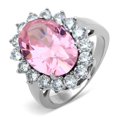 thumbnail image 1 of Alamode TK3676-6 Bague en Acier Inoxydable Poli avec Synthétique Rose - Taille 6, 1 of 1