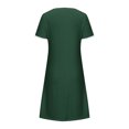 thumbnail image 5 of Gspmoly Robes pour Femmes Grande Taille, Nouvelle Robe d'Été Décontractée pour Femmes à Col Rond, Couleur Unie, Ample, Plissée à la Poitrine, à Manches Courtes, Robe de Vacances pour Femmes Offres, 5 of 5