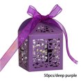 thumbnail image 3 of tredstone 50 Pieces Gift Boxes Snack Chocolate Cookie Package Holder Paper Decorative Atmospheres Packing Ribbon Hollow Container Purple, 3 of 8