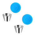 thumbnail image 1 of Oleegame 2PC Produce Storage Dressing Containers Small Condiment Containers With Lids Stainless Steel Condiment Cup Dipping Cups Container For Lunch Bento Box Blue, 1 of 9