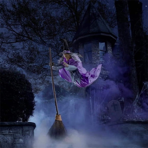 EGNMCR Halloween Decorations, Halloween Ornaments, Halloween Gifts Halloween Props Garden Flying Witch Terror Flying Witch Courtyard Decoration Flying Witch Flying Witch